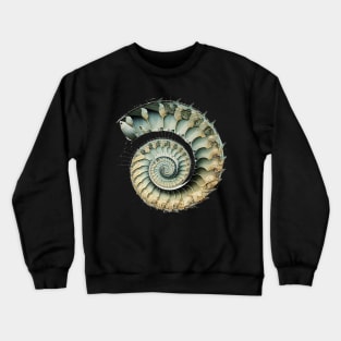 Fibonacci Sequence: Fibonacci Shell Art (on a Dark Knocked Out Background) Crewneck Sweatshirt